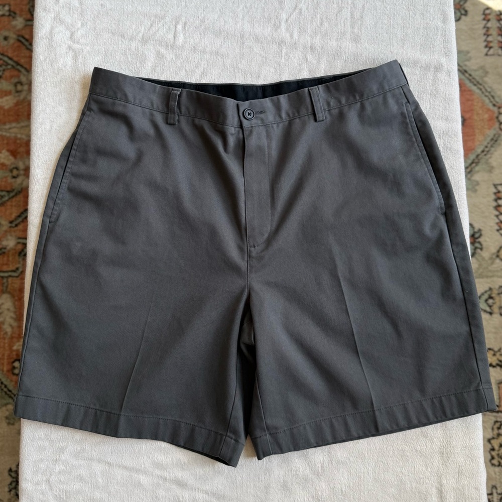 Grey L.L.Bean Natural Fit 100% Cotton Chino Shorts